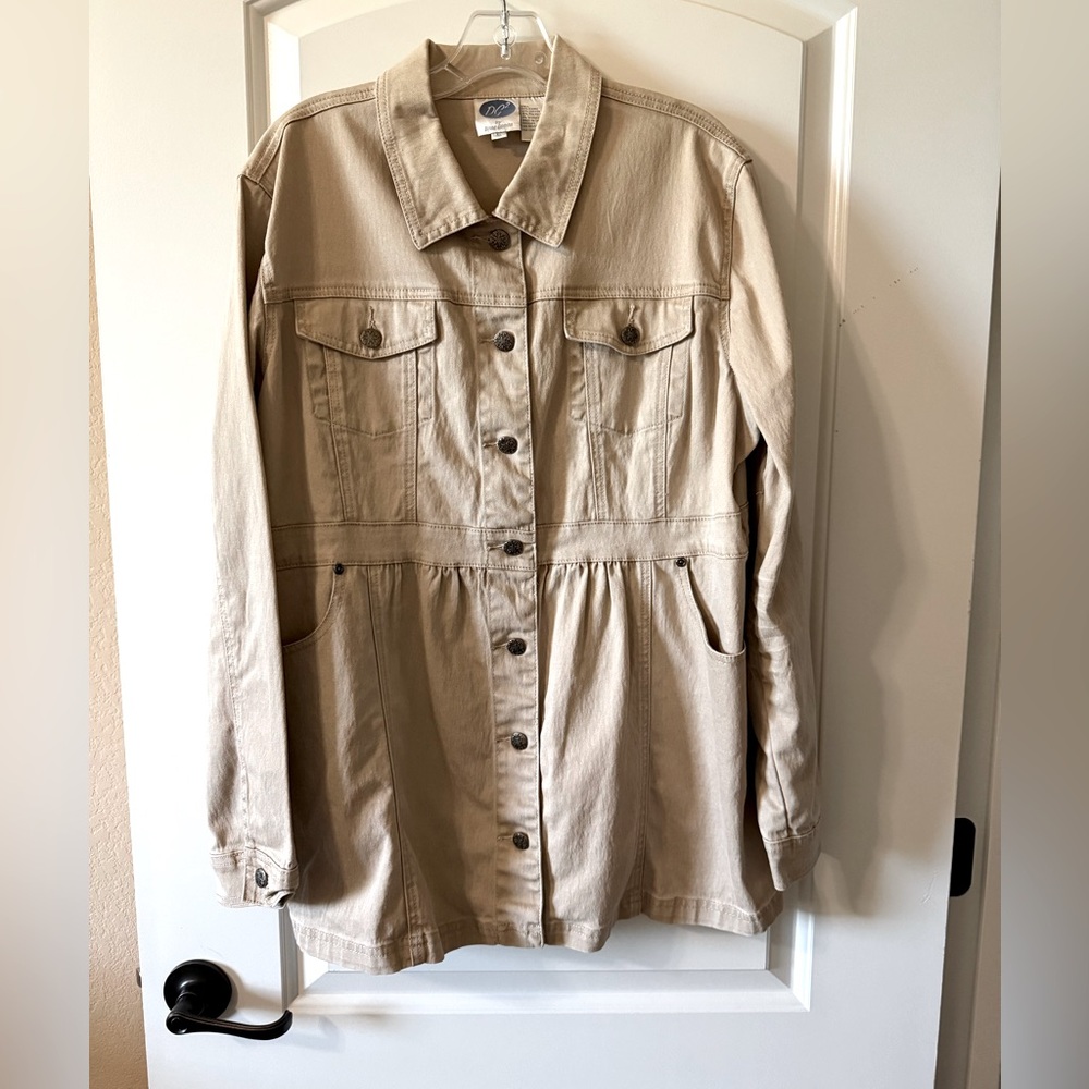 Tan Denim Babydoll Jacket, XL